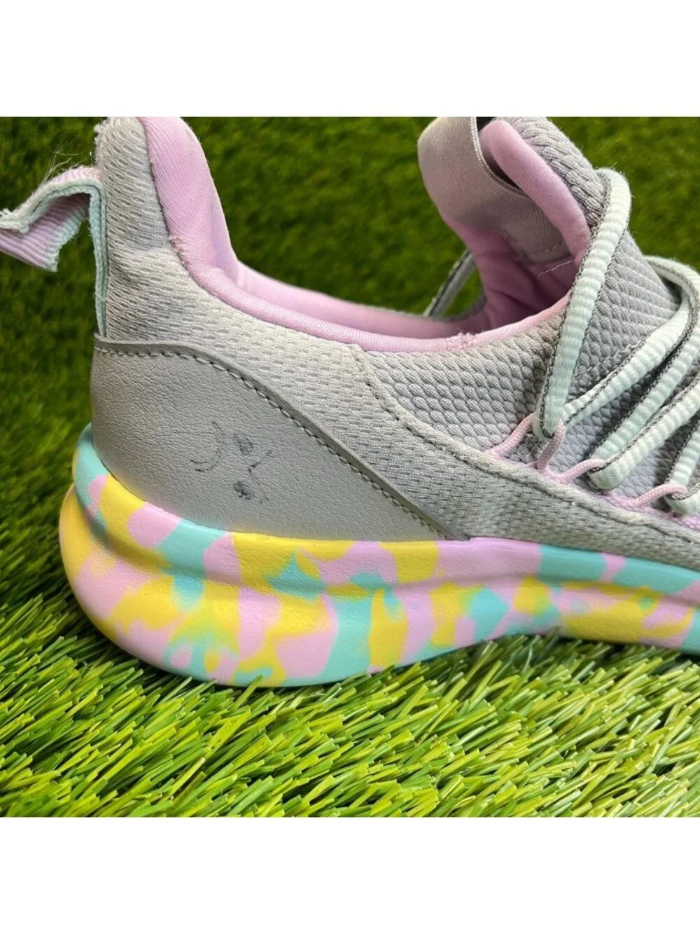 Adidas Lite Racer Adapt 7.0 Girls Size 4.5Y Gray Running Athletic Shoes Sneakers